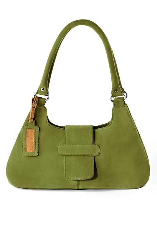 Dress handbag in pistachio green leather - Top view